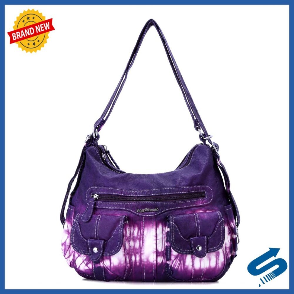 Multifunctional Soft Leather Hobo Backpack Crossbody Bag with Pockets